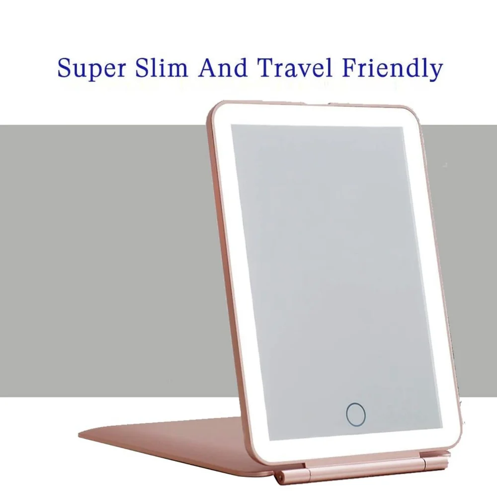 Rechargeable Travel Makeup Mirror with Led Lights