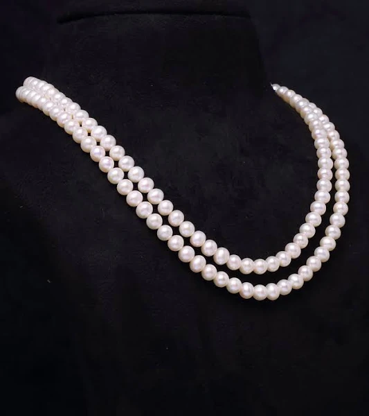 White Pearl Bead Necklace