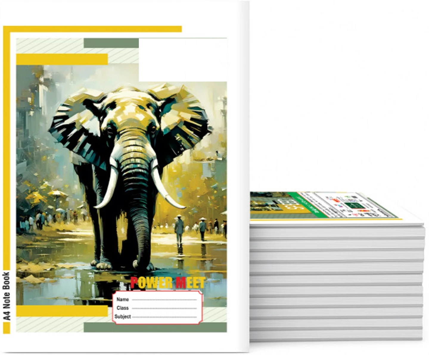 A4 Notebook Sinle Line 104 Pages (Multicolor, Pack of 6)