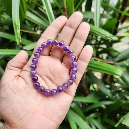 Amethyst Beads Bracelet 8mm Polished Gemstone Supplier