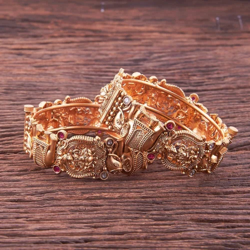 Antique Gold Bangles Traditional Temple Jewelry Supplier