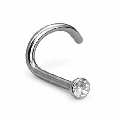 Crystal Nose Stud Titanium 22G Premium Supplier