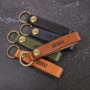 Embossed Leather Keychains