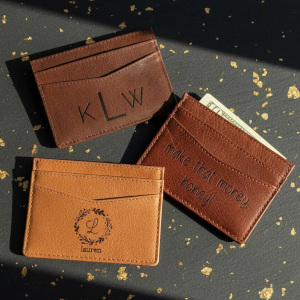 Engraved Leather Card Holders