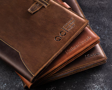 Engraved Leather Portfolios