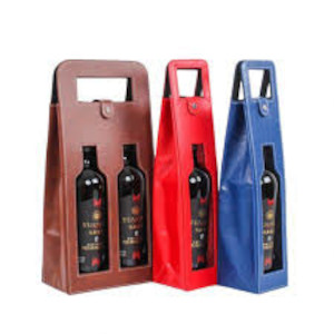 Engraved Leather Wine Carriers