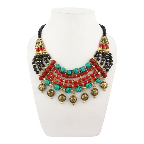 Glass Beaded Necklace 4mm Dyed Fashion Jewelry Supplier