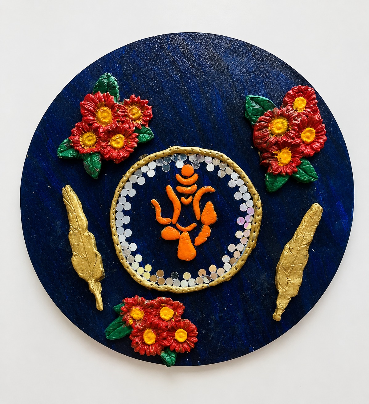 Handmade Air Dry Clay Ganesha Wall Hanging