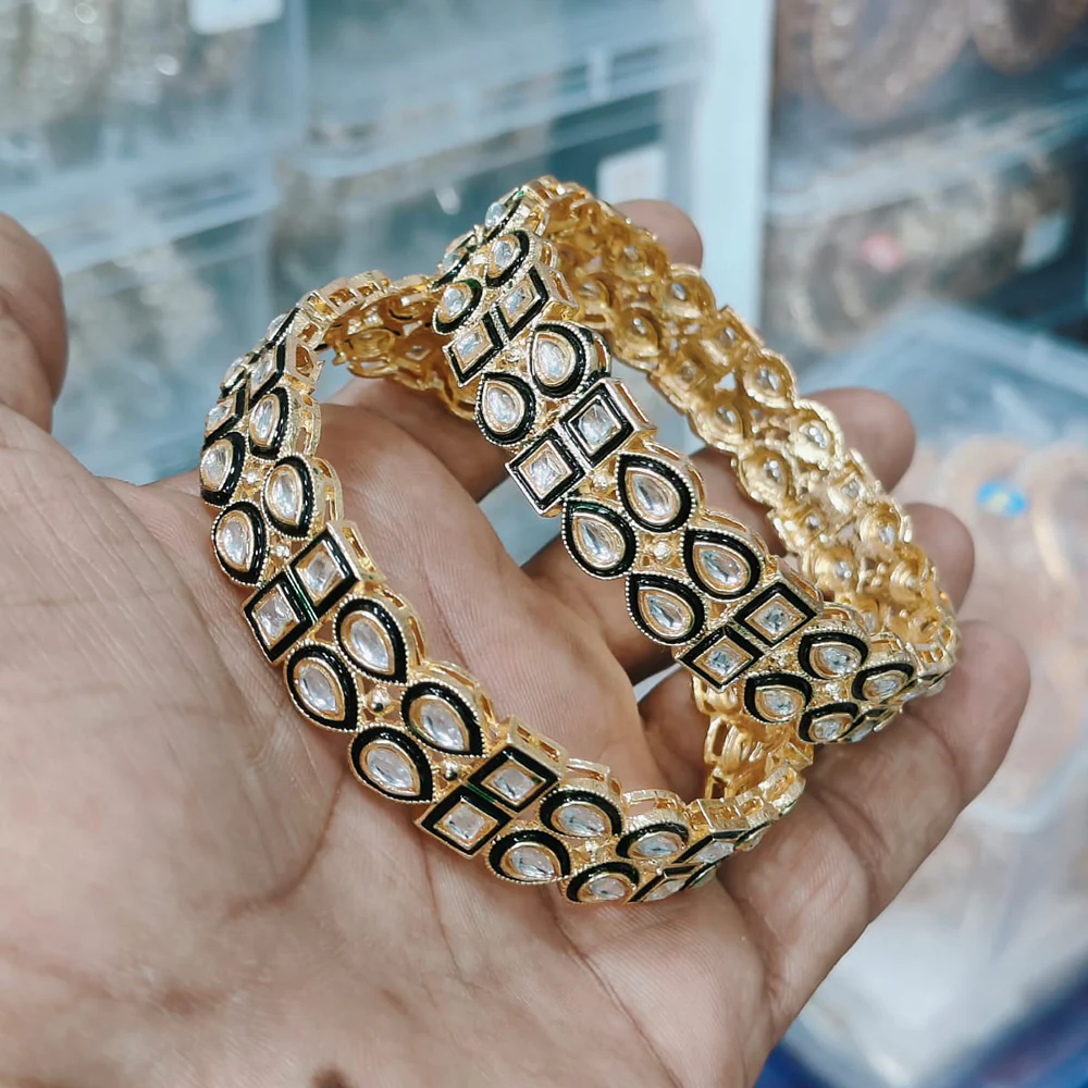 Kundan Bangles Traditional Indian Bridal Jewelry Export Supplier