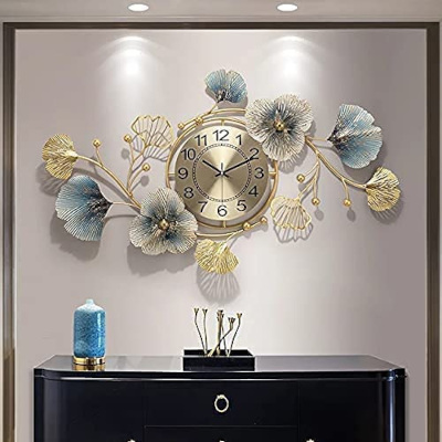 Metal Wall Clock Brass Finish Decorative Design