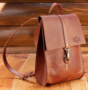Monogrammed Leather Backpacks