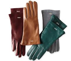 Monogrammed Leather Gloves