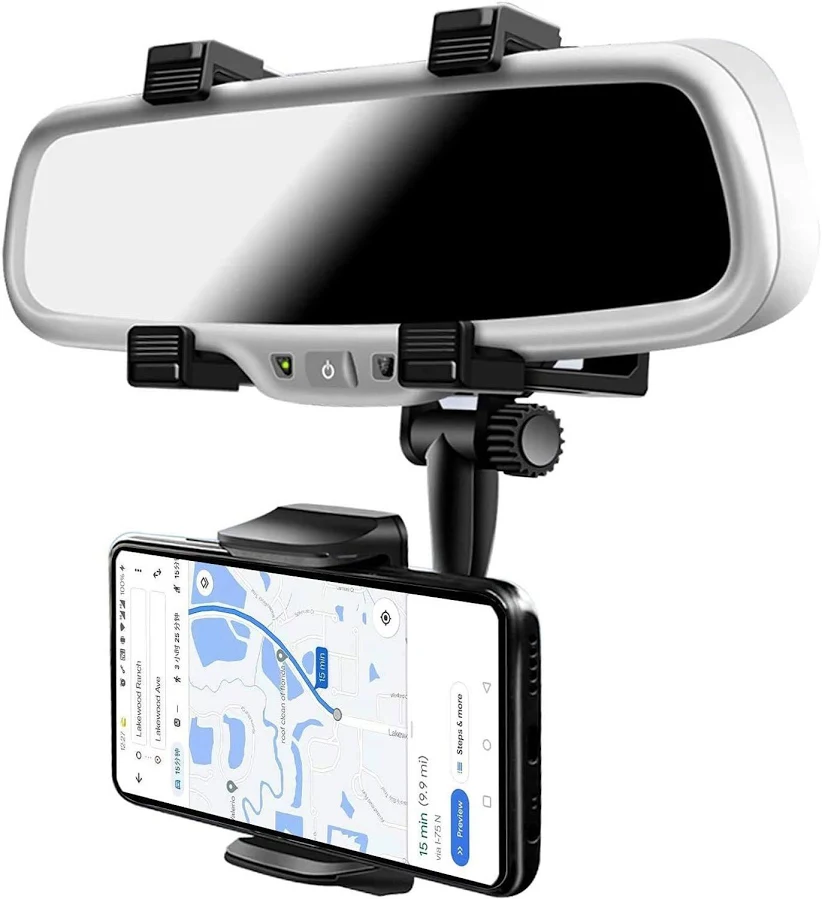 Rear View Mirror Phone Mounts