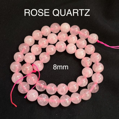 Rose Quartz Beaded Necklace 8mm Matte Finish Jewelry Supplier