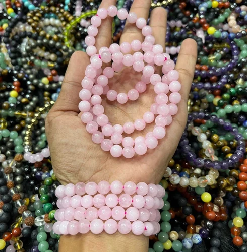 Rose Quartz Beads Bracelet 10mm Polished Supplier