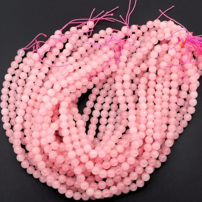 Rose Quartz Beads Necklace 6mm Matte Jewelry Supplier