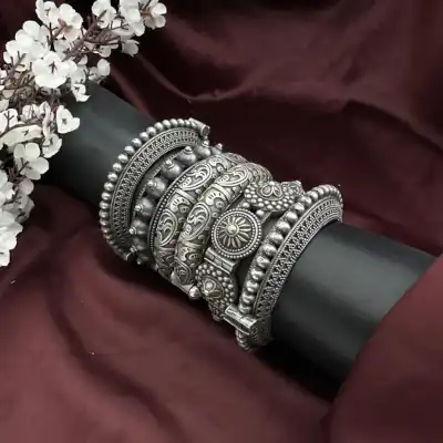 Tribal Silver Bangles Handmade Ethnic Jewelry Supplier