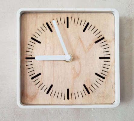 Wooden Desk Clock with Metal Frame