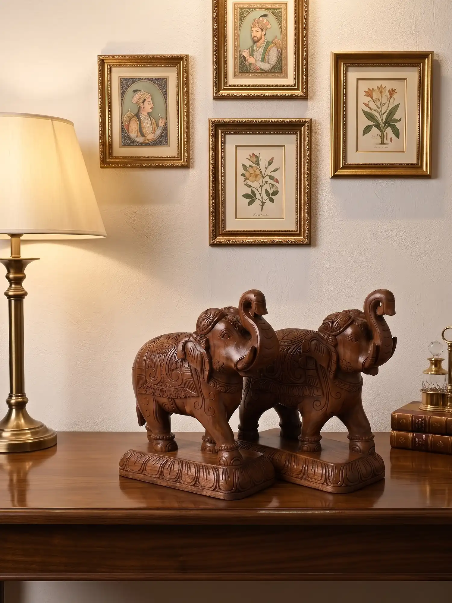 Wooden Elephant Figurines