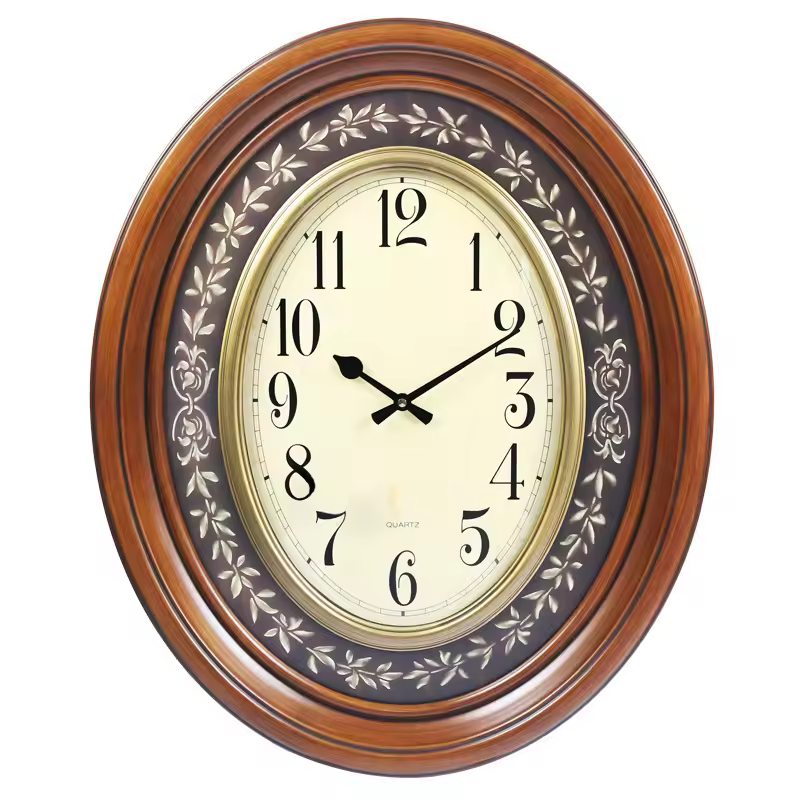 Wooden Oval Wall Clock