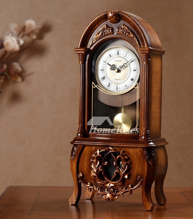 Wooden Table Clock with Pendulum