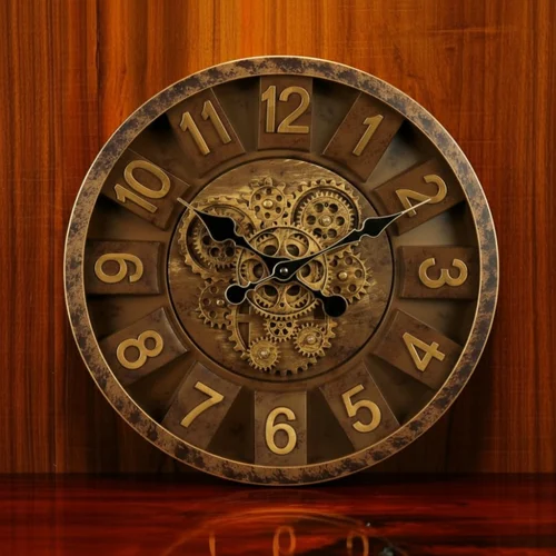 Wooden Wall Clock with Vintage Design