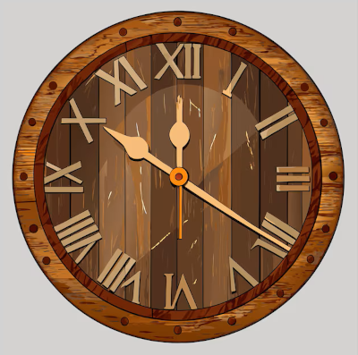 Wooden Wall Clock with Vintage Finish